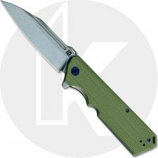 Artisan Littoral Knife 1703P-GN Stonewash D2 Modified Drop Point Green G10 Liner Lock Flipper Folder