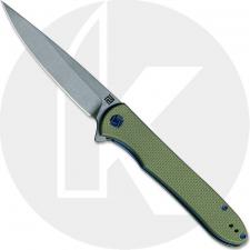 Artisan Shark Knife 1707P-GN Stonewash D2 Drop Point Green G10 Liner Lock Flipper Folder