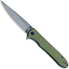 Artisan Shark Knife 1707P-GN Stonewash D2 Drop Point Green G10 Liner Lock Flipper Folder