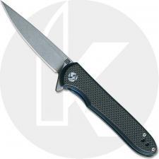 Artisan Shark Knife 1707PS-BKF Small Stonewash D2 Drop Point Black G10 Liner Lock Flipper Folder