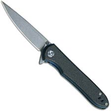 Artisan Shark Knife 1707PS-BKF Small Stonewash D2 Drop Point Black G10 Liner Lock Flipper Folder