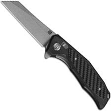 Artisan Falcon Knife 1809P-BCF D2 Reverse Tanto Black Aluminum with Carbon Fiber Liner Lock Flipper Folder
