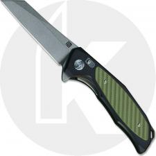 Artisan Falcon Knife 1809P-BGN D2 Reverse Tanto Black Aluminum with Green G10 Liner Lock Flipper Folder