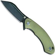 Artisan Immortal Knife 1818P-BGNC Black D2 Modified Drop Point Green G10 Liner Lock Flipper Folder