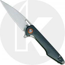 Artisan Archaeo Knife 1821PS-BKC Small Stonewash D2 Drop Point Blade Black G10 Liner Lock Flipper Folder