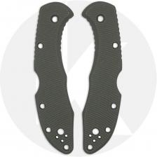 AWT Spyderco Delica Custom Aluminum Scales - Aggressive Agent Series - Exclusive Panzer Green Cerakote