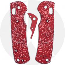 AWT Custom Aluminum Scales for Benchmade Griptilian Knife - Weathered Red Topo Map - USA Made