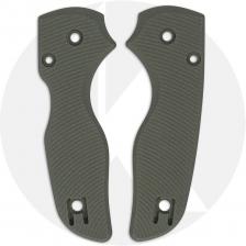 AWT Spyderco Lil Native Custom Aluminum Scales - Aggressive Agent Series - Exclusive Panzer Green Cerakote