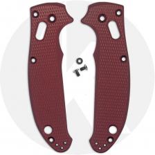AWT Spyderco Manix 2 Scales - Checker Milling - Linerless - Exclusive Oxblood Type III Hard Coat