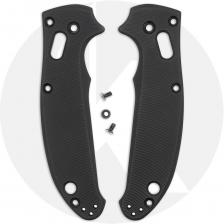AWT Custom Aluminum Scales for Spyderco Manix 2 Knife - Aggressive Agent Series - Linerless - Black Anodized - USA Made