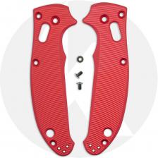 AWT Custom Aluminum Scales for Spyderco Manix 2 Knife - Aggressive Agent Series - Linerless - Weathered Red Anodized - USA Made