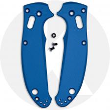 AWT Custom Aluminum Scales for Spyderco Manix 2 Knife - Agent Series - Linerless - Cobalt Blue Anodized - USA Made