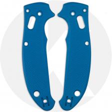 AWT Aluminum Scales for Spyderco Manix 2 Lightweight Knife - Agent Series - Linerless - Coablt Blue Type II Anodized