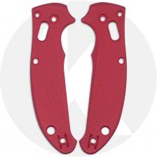 AWT Aluminum Scales for Spyderco Manix 2 Lightweight Knife - Aggressive Agent - Linerless - Weathered Red Type II Anodized