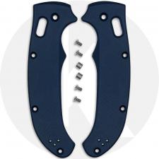AWT Aluminum Scales for Spyderco Manix 2 XL Knife - Agent Series - Linerless - Exclusive Midnight Blue Type III Hard Coat