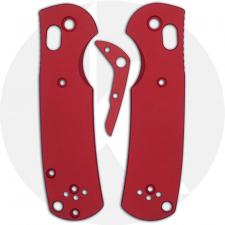 AWT Custom Aluminum Scales for Benchmade Mini Griptilian Knife - Weathered Red - USA Made