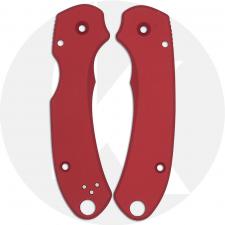 AWT Spyderco Para 3 Custom Aluminum Scales - SKINNY Agent Series - Clip Side Liner Delete - Weathered Red Anodized