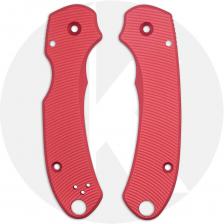 AWT Spyderco Para 3 Custom Aluminum Scales - SKINNY Aggressive Agent - Clip Side Liner Delete - Weathered Red Anodized
