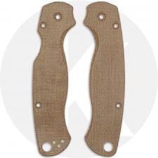 AWT Custom Canvas Micarta Scales for Spyderco Para Military 2 Knife - Natural - USA Made