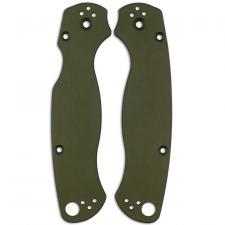 AWT Custom Aluminum Scales for Spyderco Para Military 2 Knife - OD Green - USA Made