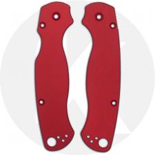 AWT Custom Aluminum Scales for Spyderco Para Military 2 Knife - Weathered Red - USA Made