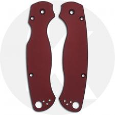 Applied Weapons Tech Custom Aluminum Scales for Spyderco Para Military 2 Knife - Red - USA Made