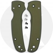AWT Spyderco Shaman Scales - Agent Series - Clip Side Liner Delete - OD Green Anodized