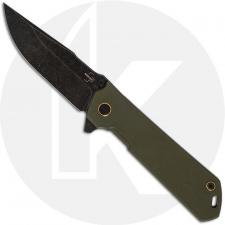 Boker Kihon Assisted G10 01BO164 - Lucas Burnley EDC - Dark Stonewash D2 Harpoon - Green G10 and Dark Stonewash SS - Assisted Fl