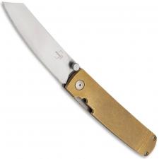 Boker Tenshi Brass 01BO328 - Kansei Matsuno EDC - VG-10 Reverse Tanto - Brass Handle - Liner Lock