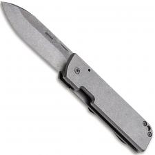 Boker Lancer 42 Steel 01BO464 - Serge Panchenko - Stonewash D2 Spear Point - Stonewash SS - Frame Lock Folder