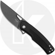 Boker Plus Nahal 01BO628 Knife - Black Stonewash D2 Drop Point - Black Aluminum - Flipper Folder
