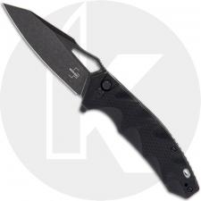 Boker Plus Kirke 01BO636 Knife - Blackwash Nitro-V Wharncliffe - Black G10 - Flipper Folder