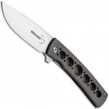 Boker Plus FR Flipper Folder, Drilled Titanium Handle, 01BO740