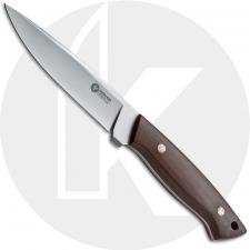 Boker Relincho Madera 02BA303G Fixed Blade Knife - N695 Stainless Steel - Guayacan Ebony - Brown Leather Sheath