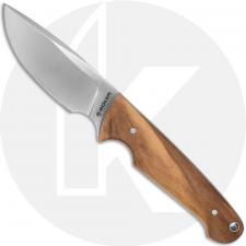 Boker Arbolito Vultur 02BA415 Fixed Blade Knife - ACX Drop Point - Olive Wood - Brown Leather Sheath