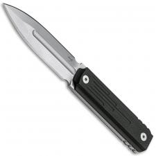 Boker Omerta 02BO032 - Jason Stout Dagger - Stonewash Carbon Steel Double Edge - Black G10