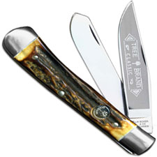 Boker Trapper Knife, Limited Stag with Blade Etch, BK-2525HHE