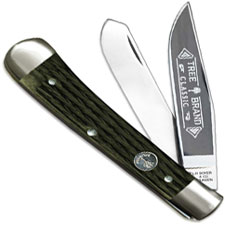 Boker Trapper Knife, Limited Jigged Green Bone, BK-2525JGB