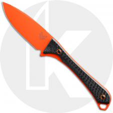 Benchmade Altitude 15201OR Fixed Blade Hunter Knife - Orange S90V Drop Point - Orange Handle w/ Mini Carbon Fiber Scales