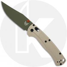 Benchmade Taggedout 15536GN-01 Knife - Green Cerakote Elmax Clip Point - Tan Grivory - USA Made
