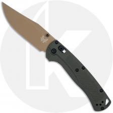 Benchmade Taggedout 15536TN-02 Knife - Tan Cerakote Elmax Clip Point - Deep Olive Grivory - USA Made