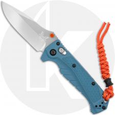 Benchmade Mini Adira 18065 Knife - Stonewash MagnaCut Drop Point - Depth Blue Grivory - USA Made