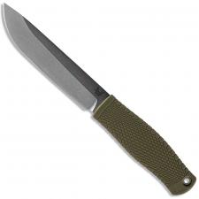 Benchmade Leuku 202 - CPM 3V Drop Point Fixed Blade - Ranger Green Santoprene Handle - Bushcraft Knife - USA Made