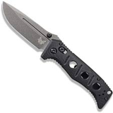 Benchmade Mini Adamas 273GY-1 Knife - Shane Sibert - Tungsten Grey CruWear Drop Point - Black G10 - AXIS Lock Folder - USA Made