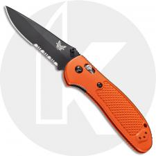 Benchmade Griptilian 551SBK-ORG Mel Pardue Part Serrated Black Drop Point Orange GFN AXIS Lock Folder