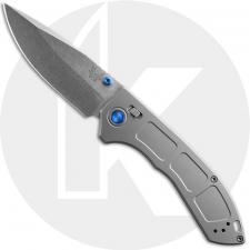 Benchmade Narrows 748 Knife - M390 Drop Point - Blue Hardware - Gray Titanium - USA Made