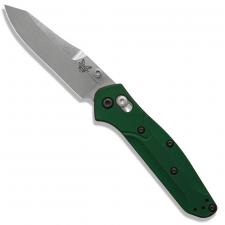 Benchmade Mini Osborne 945 Knife - Warren Osborne - Satin S30V Reverse Tanto - Green Aluminum - AXIS Lock Folder - USA Made