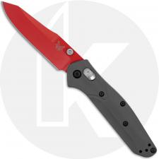 Benchmade Mini Osborne 945RD-2401 Knife - Red CPM S90V Reverse Tanto - Gray G10 - AXIS Lock Folder - USA Made