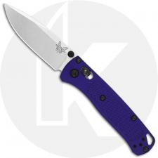 MODIFIED Benchmade Mini Bugout Blue 533 Knife - Satin Blade - Rit Dyed Handle - KP Black Thumbstud & Standoffs