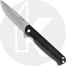 Buck Langford Knife 0251BKS - Value Priced EDC - Satin Drop Point - Black G10 - Liner Lock - Flipper Folder
